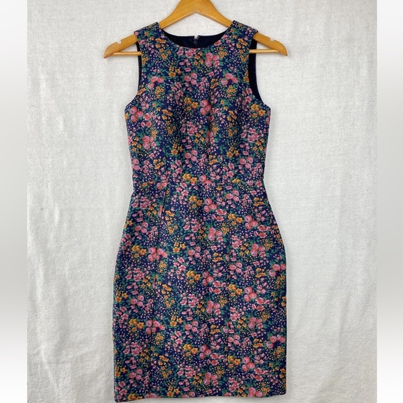 J Crew Floral Jacquard Sheath Career Dress - Picture 6 of 16